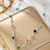 Eye Catching Colorful Crystal Neckpiece Adjustable Length Clavicle Chain Long Y-Shaped Neckchain for Fashion Ladies