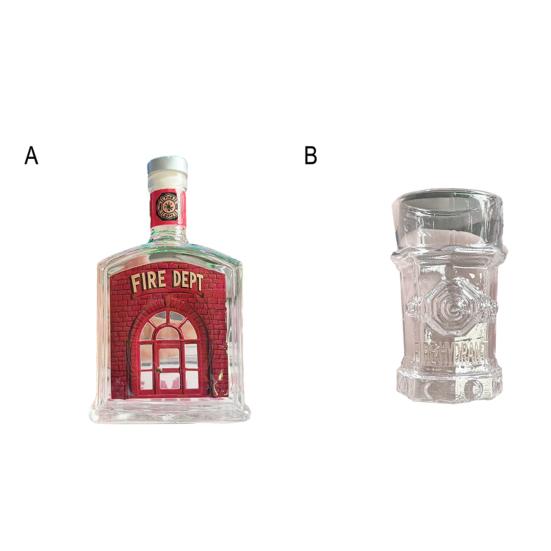 Firefighter Whiskey Decanter Fires Truck Shape Wine Bottle Hydrant Glass Bar