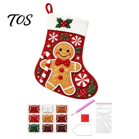 Parent Child Crafting Kits DIY Rhinestone Painting Christmas Stocking Kit, 6 Festive Patterns Crafts with Resin Handmade Gifts for Friends Drills And