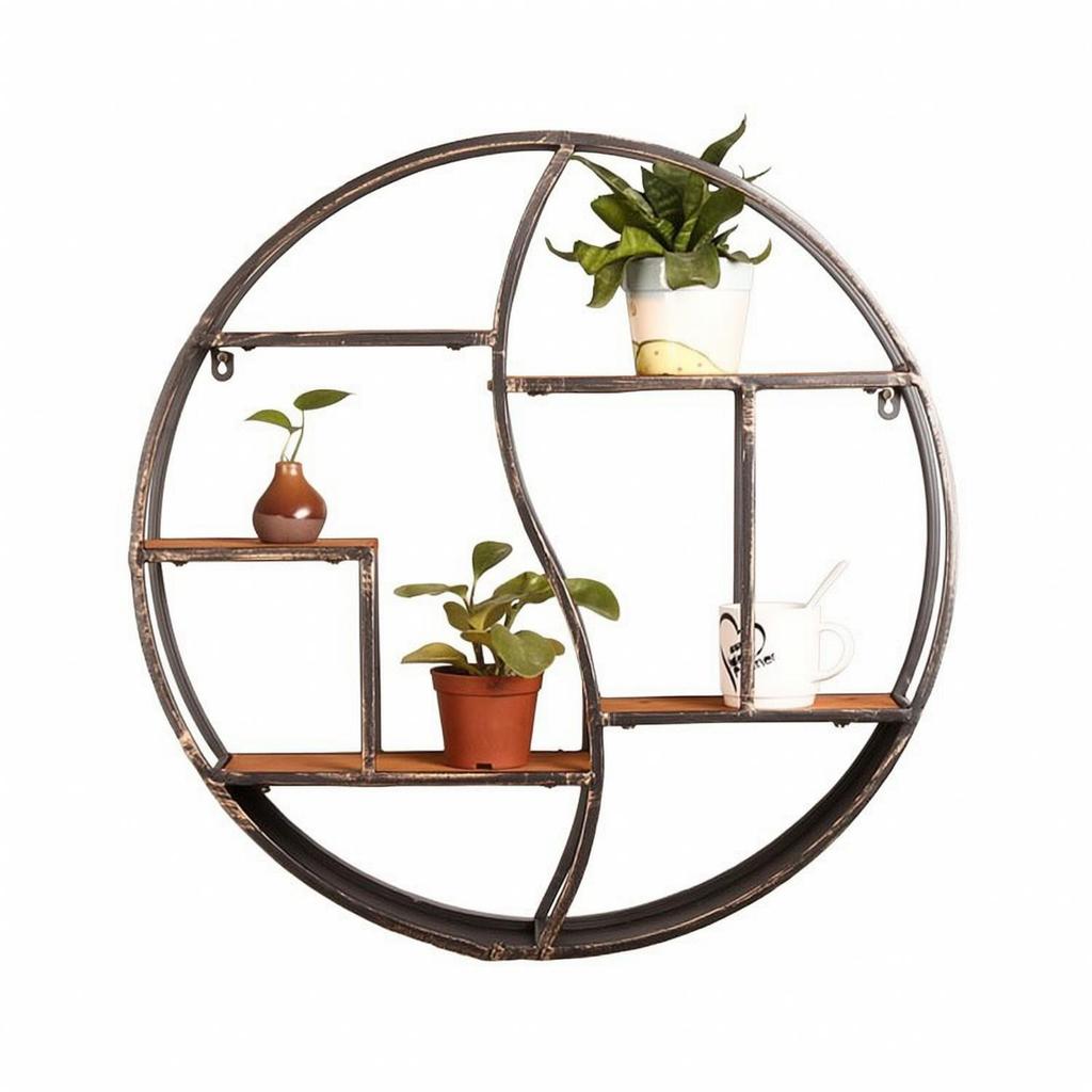Circular Wall Shelf Decorative Round Sturdy for Office