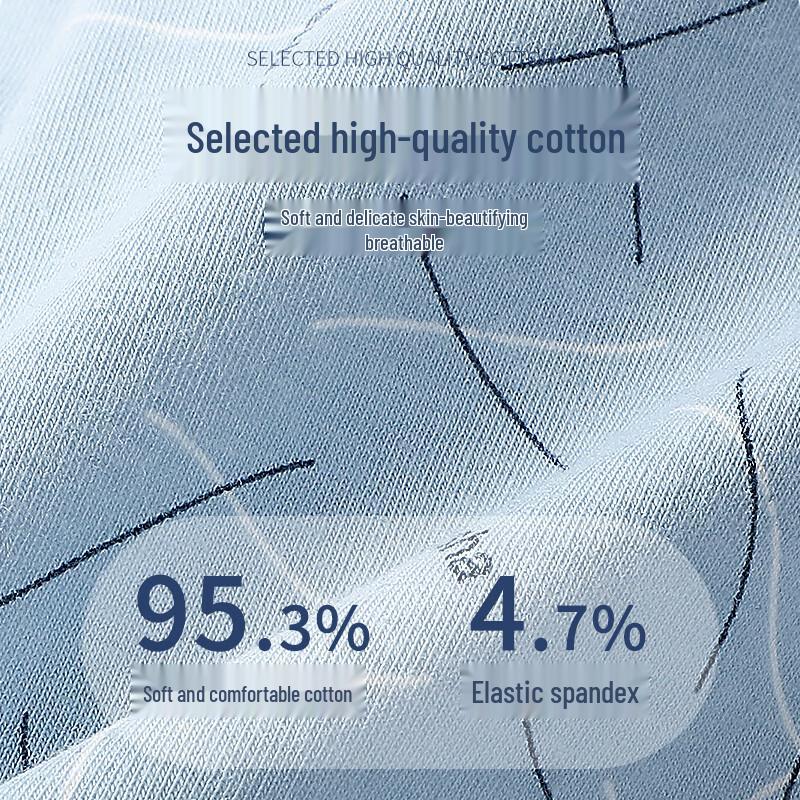 LANSWE Men's 3A Antibacterial Cotton Boxer Briefs