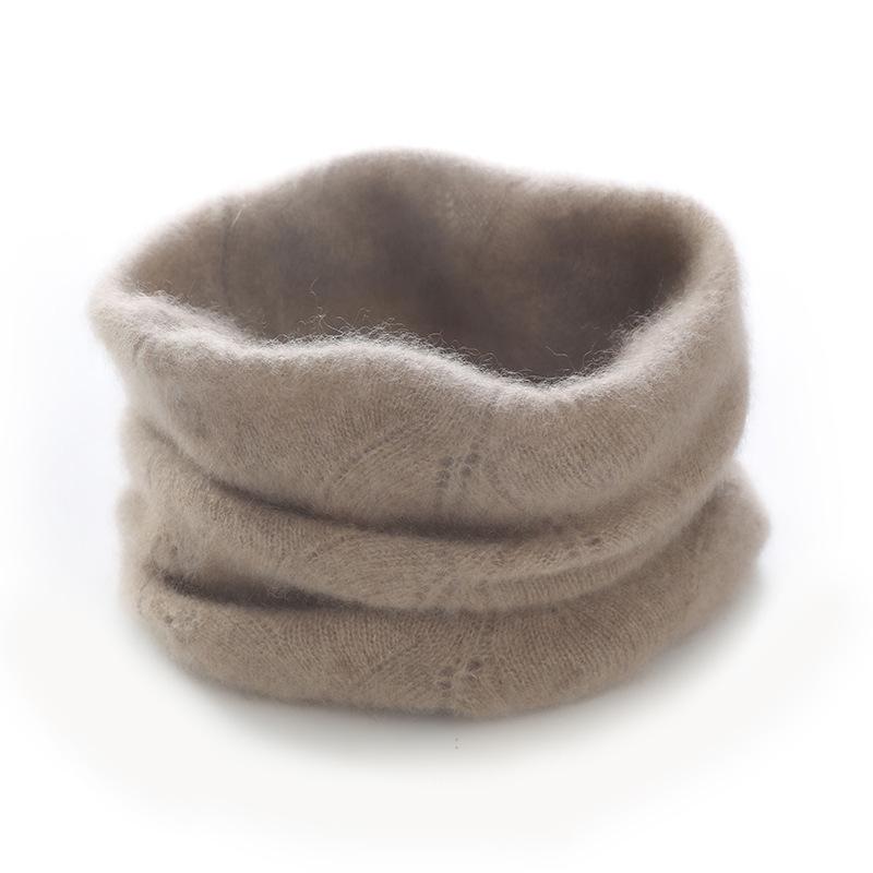 100% Pure Cashmere Women's Hollow Knit Neck Gaiter Scarf - Warm, Cold Protection, Korean Style