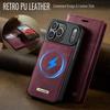 Magnetic Leather Wallet Case for iPhone 16/17 Pro Max (MagSafe Compatible)