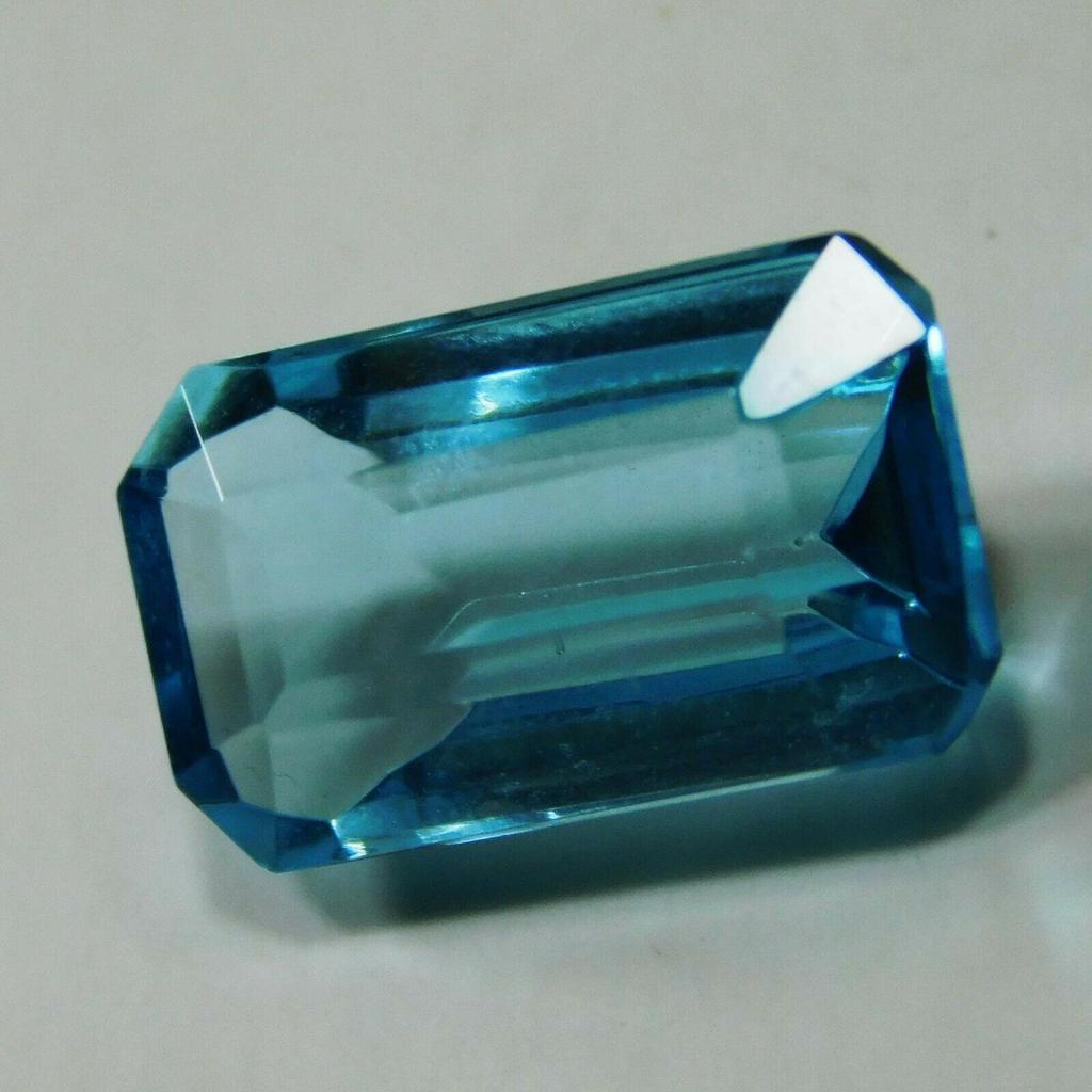 6 Ct Natural Baguette Shape Ocean Blue Aquamarine CERTIFIED Loose Gemstone A++