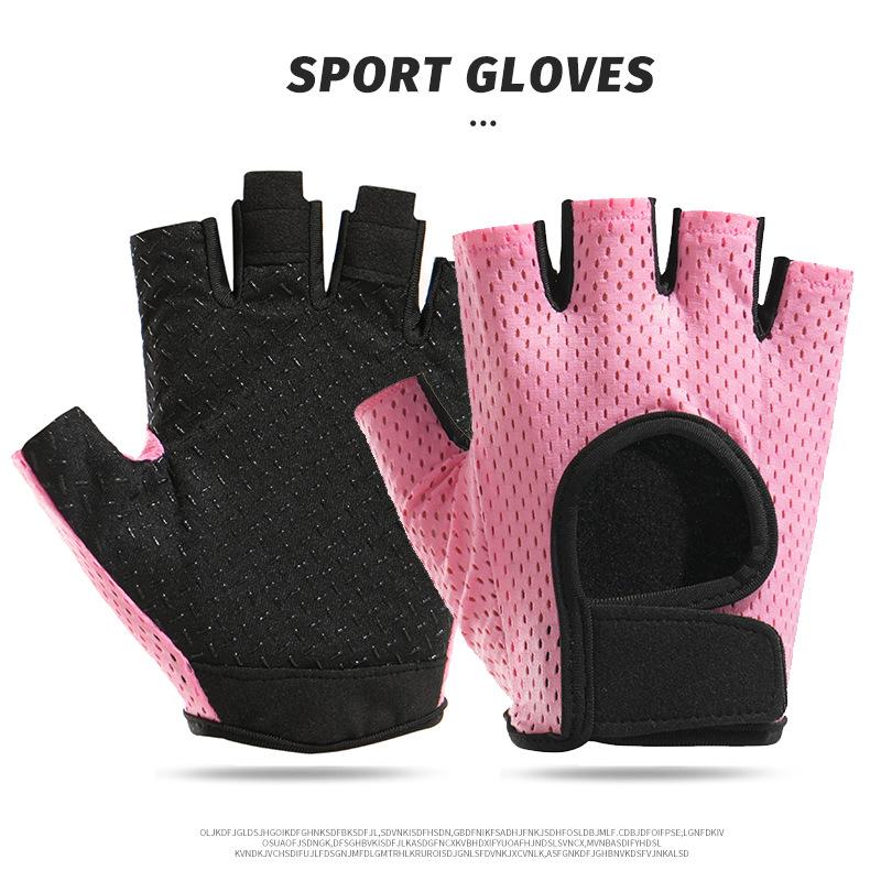 1 Pair Half Finger Gloves for Cycling Gym Fitness Anti Slip Shockproof Breathable Summer Outdoor Sports