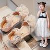 Girls Princess Shoes Pearl Bag Head Half Sandals Girls Performance Shoes 2025 Summer New Children's Soft-soled Crystal Shoes