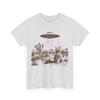 Desert Cat UFO T-and Kids Tshirt Men Summer Vintage Alien Abduction Graphic Short Sleeve Streetwear Loose Fit Funny Sci-Fi Fan Tee