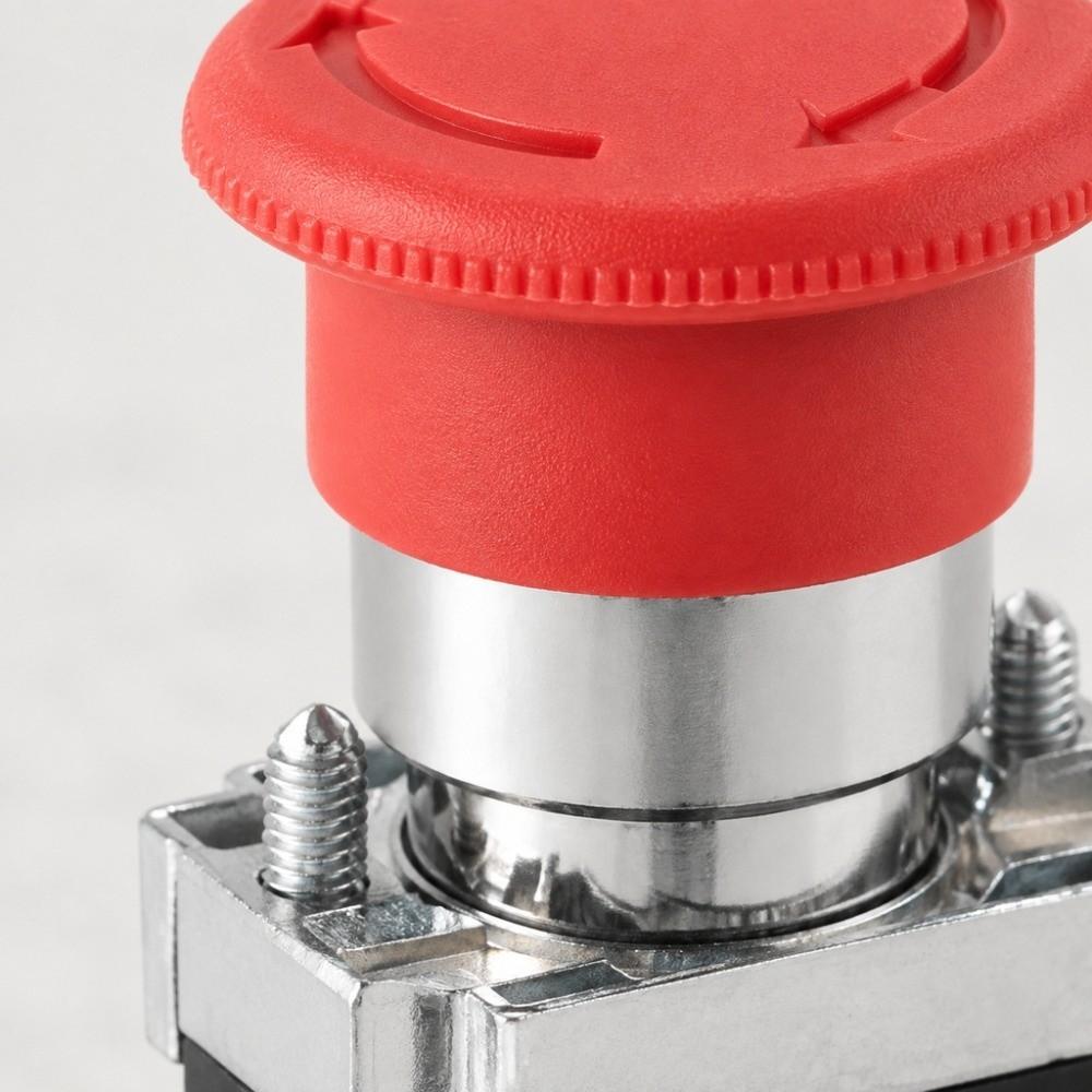 2PCS Round Head Push Button Switch Mushroom E-Stop Button for XB2-BS542/ZB2-BE102C Machine Safety