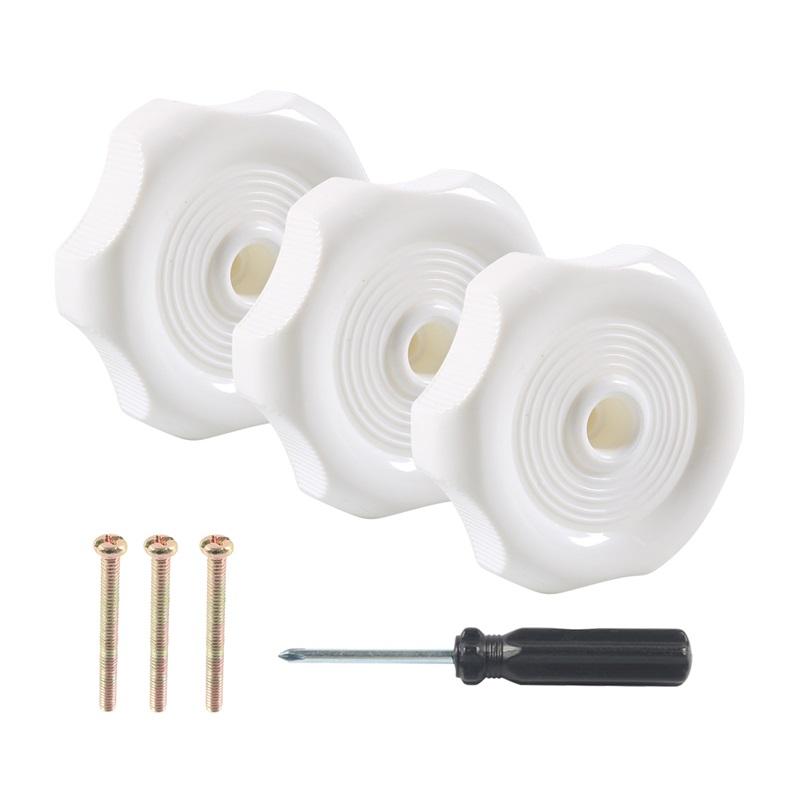 3Pcs Plastic RV Window and Vent Knob 1" Shaft Interior Hardware for Camper Windows Replacement Trailer Latch 2-1/4 Inch Diameter