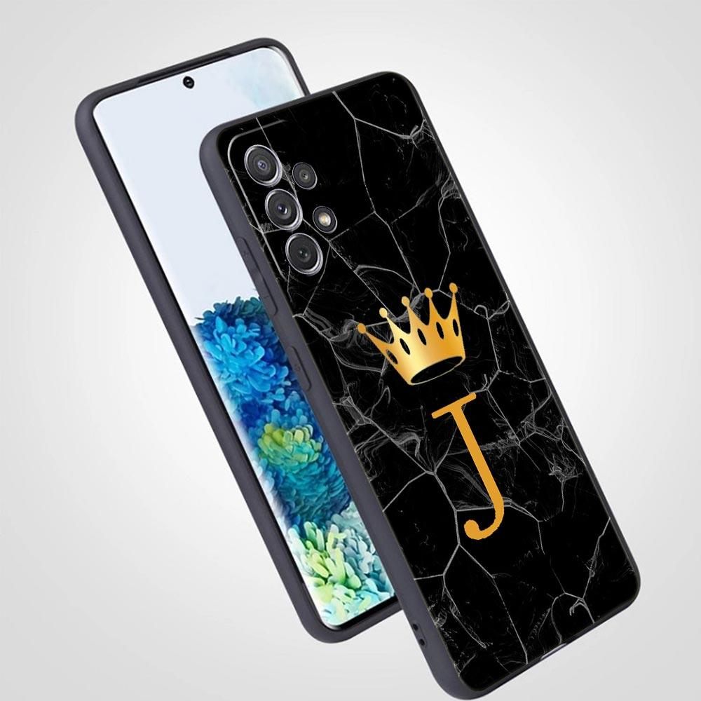 Crown Letter A Phone Case For Samsung Galaxy A17 A07 A55 A35 A25 A15 A05s A33 5G A31 A23 A21s A13 A41 A73 A53 A51 A71 A03s Cover