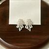 Hot Selling Light Luxury High-end Silk Ribbon Bow Earrings, Niche Unique Exquisite Fashion High-end Earrings