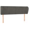 VidaXL Tête de lit avec oreilles Gris foncé 147x23x78-88 cm Velours3116913