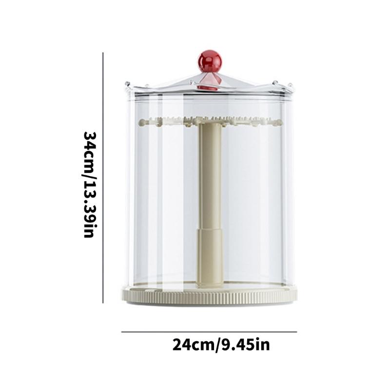 Rotating Display Stand For Collectible Keychains And Mini Figures With Multi Layer Storage Dustproof Clear Cover