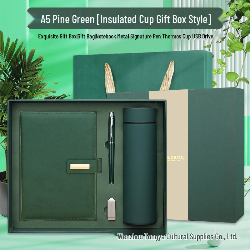 Customizable Business Diary Gift Set with Logo Printing - One-Buckle Notebook and Corporate Souvenir