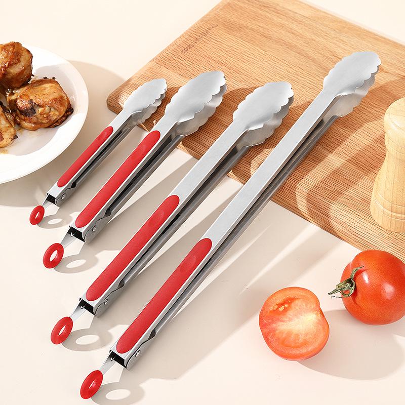 Stainless Steel Multi-Functional Kitchen Tongs for BBQ, Roasting & Baking - Free Shipping