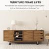 4 Pcs Black Rubber Furniture Floor Mat Bed Riser Anti Slip Feet Heavy Duty Sofa Couch Heightening Frame Lifts Table Leg