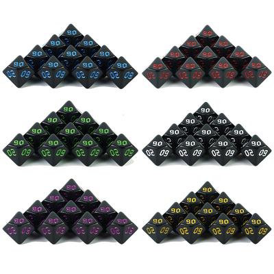 10 Stück D10(00-90) Polyedrische Würfel für DNDGame 10-seitige Spielewürfel Desktop-Polyeder-Würfelset, als Spielzeugset