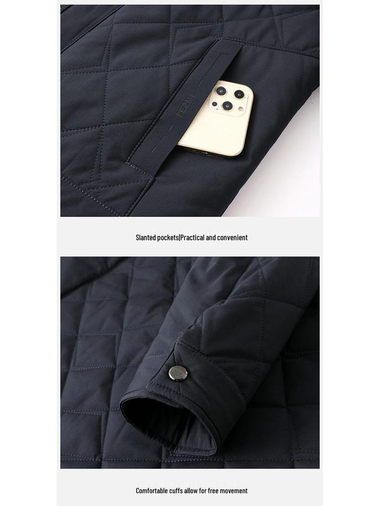 Men's Plus Velvet Thickened Cotton Jacket for Autumn/Winter – Warm Lapel Coat for Middle-Aged and Elderly