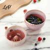 Ciotola per Lavare la Frutta in Ceramica con Motivo a Spirale di Bacche Colino Autogirante con Fori di Drenaggio Strumento di Preparazione per la Cucina per Fragole Uva Salutare