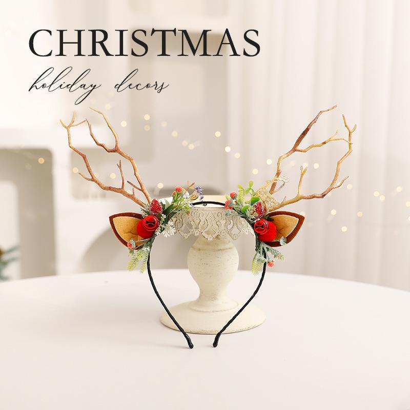 Creative DIY Christmas Antler Headband & Hair Clip Set for Kids