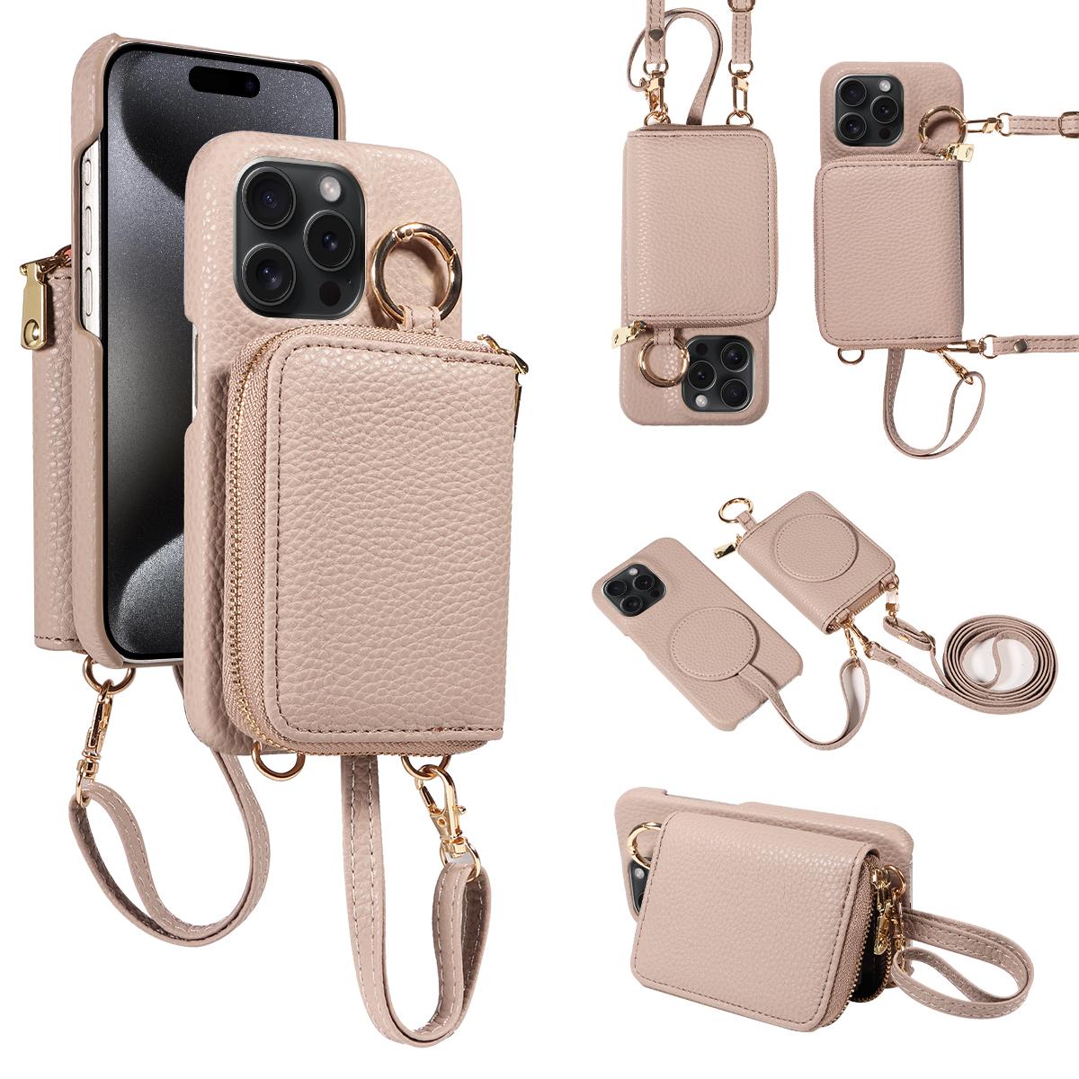 

Для iPhone 16 15 14 13 12 11 Pro Pro Max Plus 7 8 X XS XR Високоякісний магнітний чохол-гаманець для телефону, через плече, захист від падінь iPhone 15