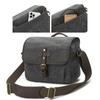 Waxed‑Canvas Shock‑Resistant Camera Messenger Bag, Water‑Resistant Crossbody Shoulder‑Bag With Adjustable Inner Dividers For DSLR Mirrorless Gear