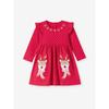 Red Christmas Deer Autumn Dress Girl Dress Long Sleeves 2025 New Spring and Autumn Children Toddler Knitting Princess Dress