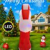 7FT Giant Holiday Lighting With LED Lights Christmas Inflatable Santa House Elf Xmas Yard Lawn Supplies Home Party Ornaments