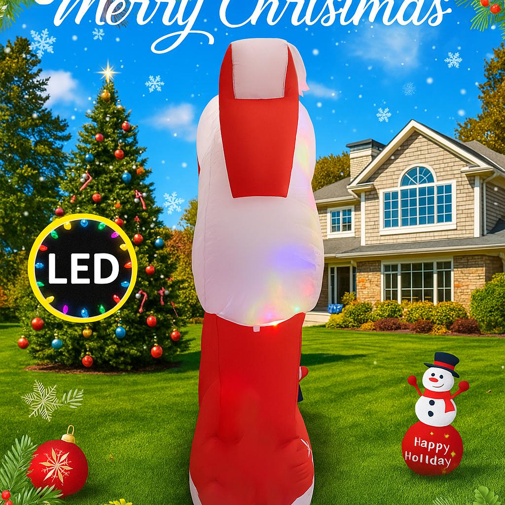 7FT Giant Holiday Lighting With LED Lights Christmas Inflatable Santa House Elf Xmas Yard Lawn Supplies Home Party Ornaments