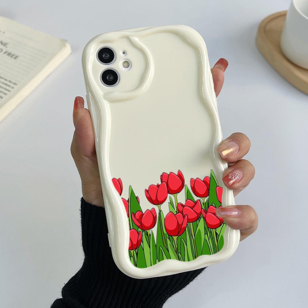 LZ16 flower Clear Soft Wave ტელეფონის ქეისები Xiaomi 11 Lite Redmi Note 13 12 8 Pro 9 12C A3 Infinix Smart 8 Tecno Protection უკანა ყდა
