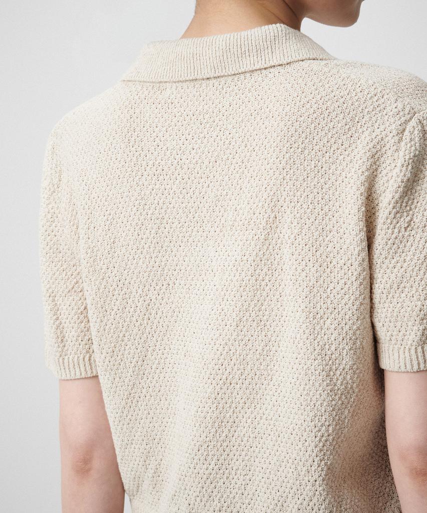 MUSINSA STANDARD WOMAN Women'S Linen Blend Textured Knitted Polo Shirt [Light Beige]