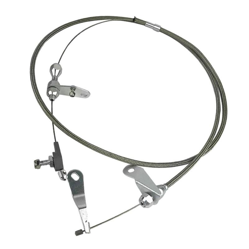 Silver Stainless Steel Kick Down Cable Detent Smooth Transmission Throttle Line for C4 Transmission 155cm