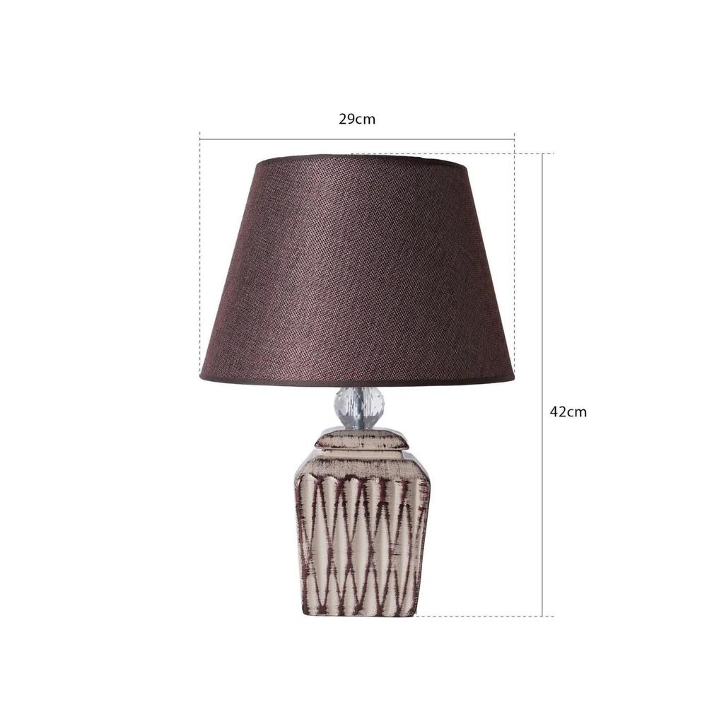 Droit Handmade Seramik Abajur Kahverengi-Krem