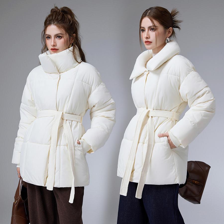 Oversized Loose Warm Standing Collar Cotton Jacket Winter New European Style Casual Cotton Coat
