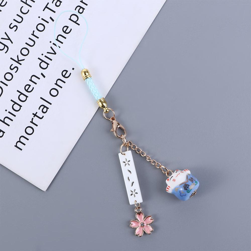 Phone Pendant Maneki Neko Trinkets Mobile Phone Lanyard Lucky Cat Keychain Mobile Phone Straps
