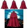 Medieval Hooded Cloak Gothic Long Trench Cape Costume For Halloween Party