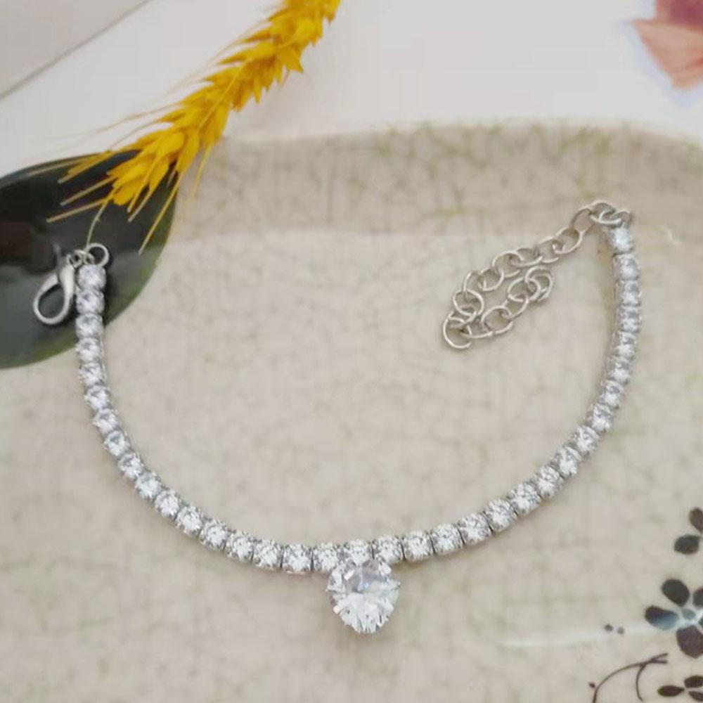 Strass-Hunde-Halsband Kristall Bling Kätzchen-Halsband Glitzer Silber Gold Kette Schmuck Diamant Welpenhalsbänder mit Herz-Anhänger