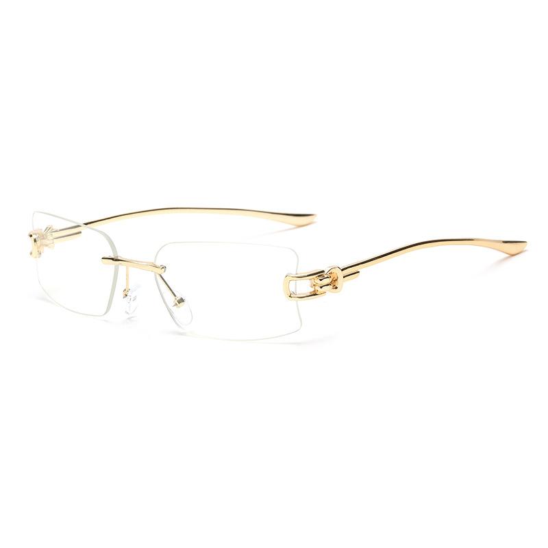 Frameless trimmed myopia glasses light luxury metal frameless glasses frames can be matched with degrees plain and thin optical frames