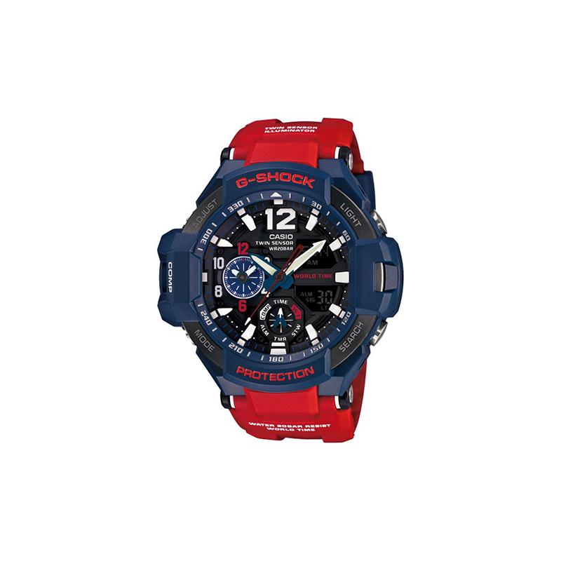 Casio MASTER OF G-AIR Series Fashionable Street Translucent Dial Sports Outdoor Multi-Function Quartz Movement Resin Strap Japanese and GA-1100-2A чёрный