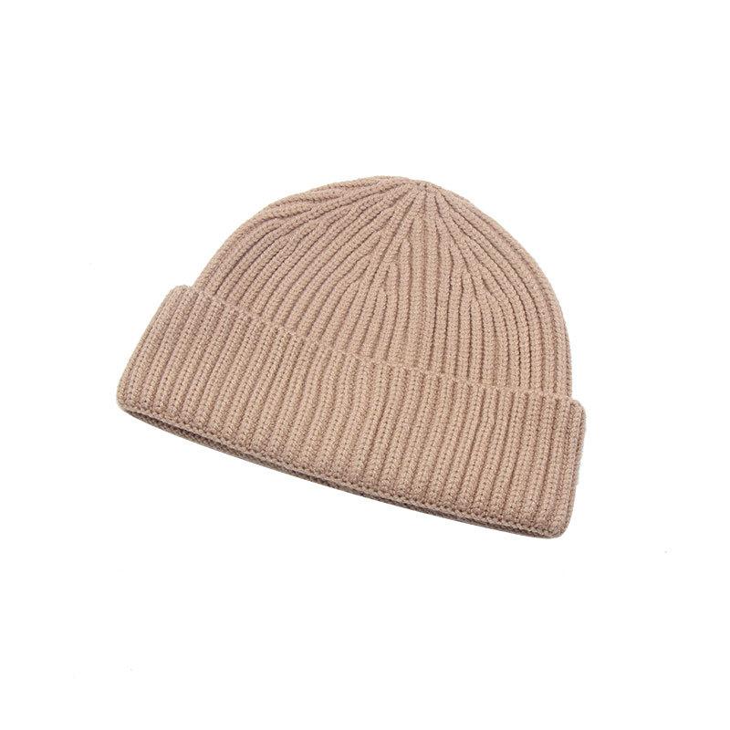 Short knitted cold hat men's melon fur hat ruffian hat hip-hop hat women's hooligan hat tide dome hip-hop wool hat