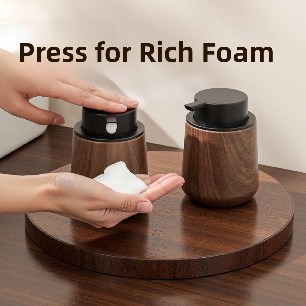 Navulbare Pompfles Walnoothoutnerf Zeepdispenser Dispenserfles voor Shampoo Douchegel