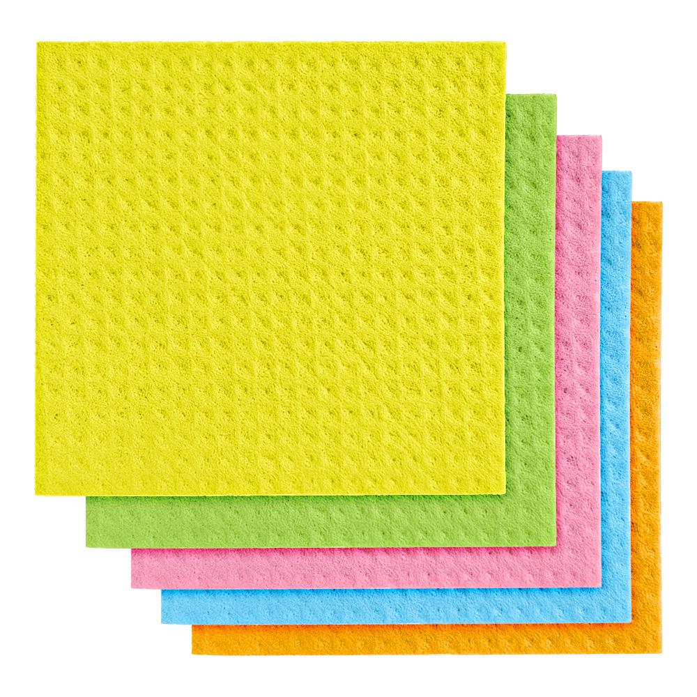Large Printed Wood Pulp Cotton Dishcloth & Sponge Scrubber