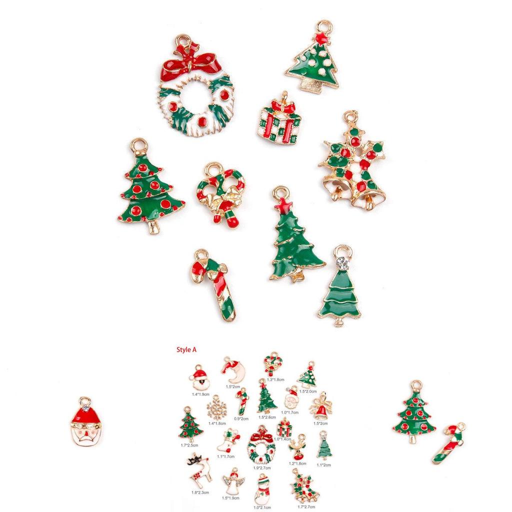 High-quality 19pcs Metal Alloy Mixed Christmas Charms Set For Festive Jewelry