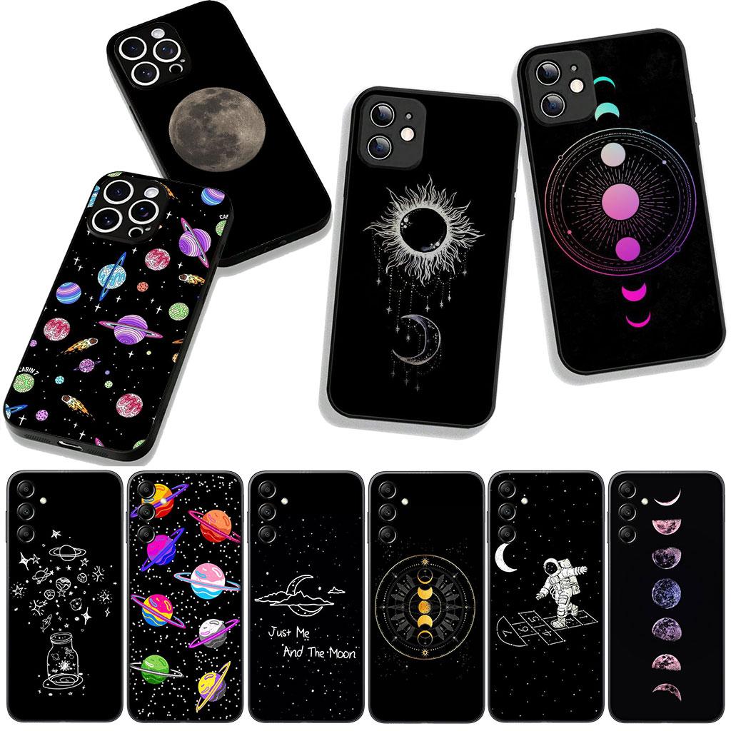 Cover for Apple iPhone 16 15 14 Plus 13 12 Mini 17 Pro Max + ProMax 16E Air 16+ 15+ Coque Phone Case Moon Stars Astronaut Sky