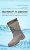 Men's Wear-Resistant Rubber Rain Boots: Mid-Calf, Anti-Slip, Waterproof Slip-On Shoes for Fishing & Construction.