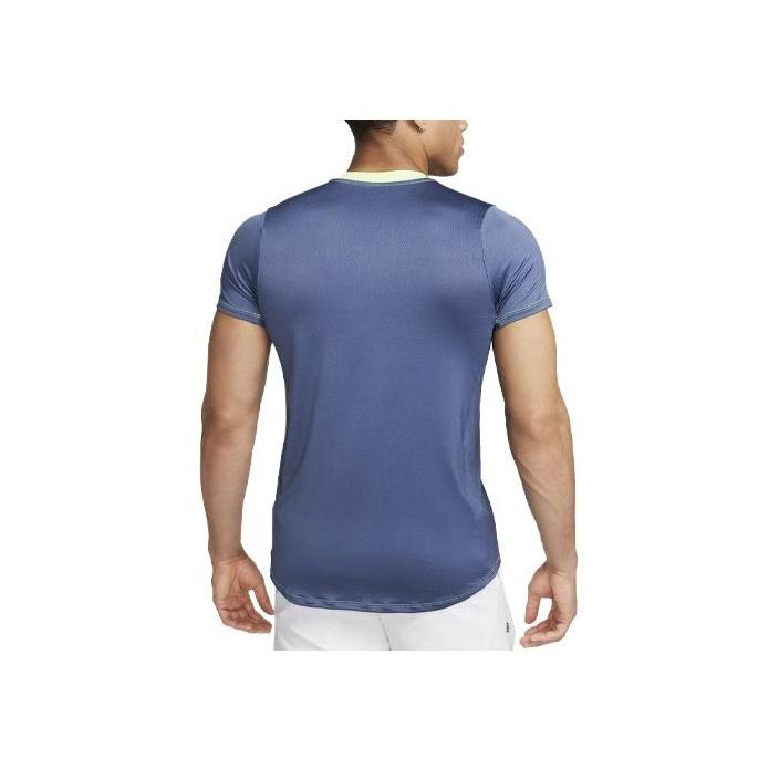 Nike Court Dri-FIT Advantage Logo Patch Round Neck Sports Short Sleeve T-Shirt Men Tops Diffuse-Blue DD8317-491