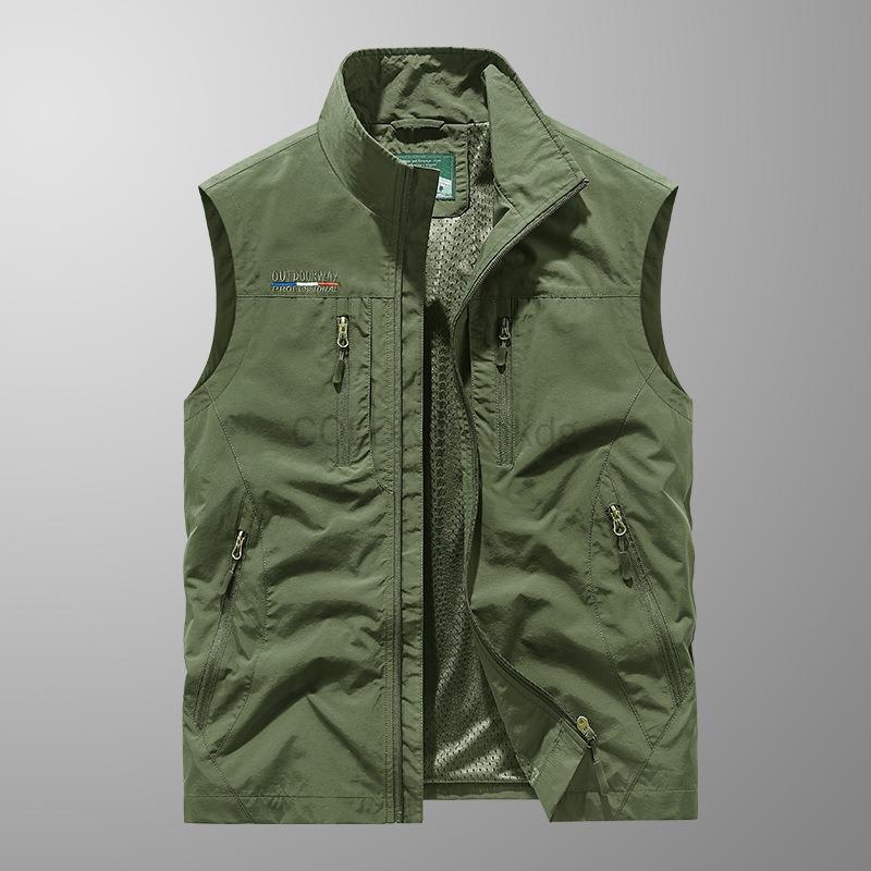 2025 Outdoor Leisure Vest Men's New Multi-Pocket Breathable Outdoor Cargo Jacket Coat High-Quality Design Hiking Fishing Vest
