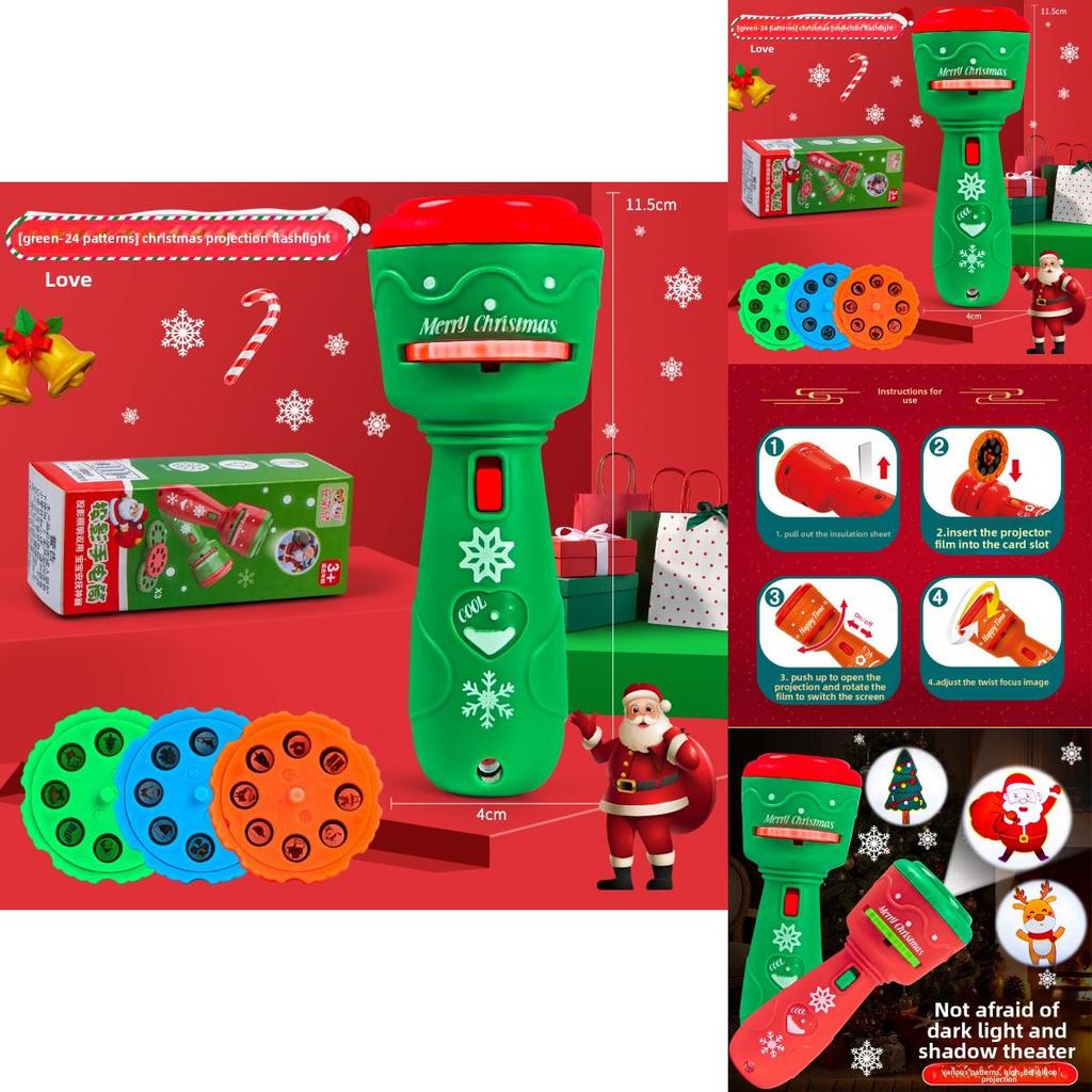 Lampe de poche Projecteur de Jouets de Noël pour Enfants avec Lumière LED et Développement Visuel