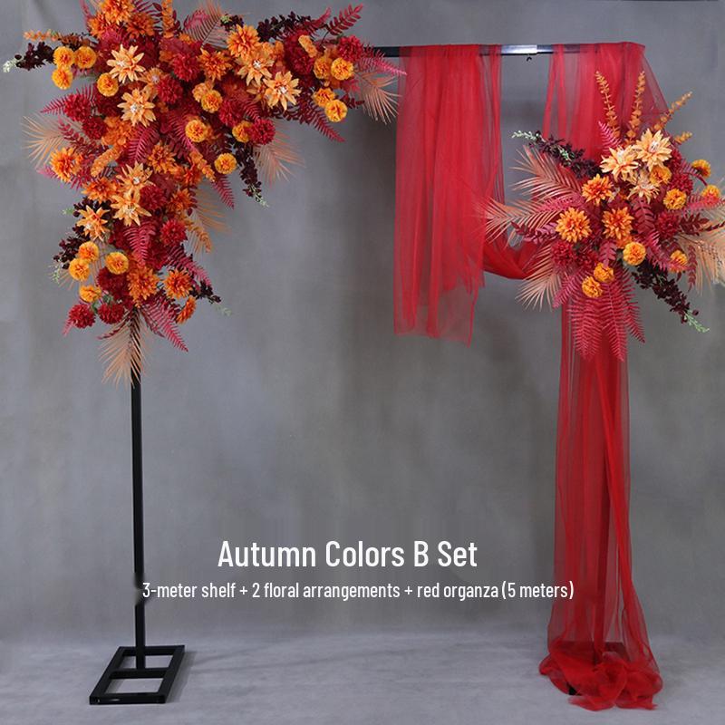 Autumn Mori Style Wedding Photo Booth Wrought Iron Arch Decoration