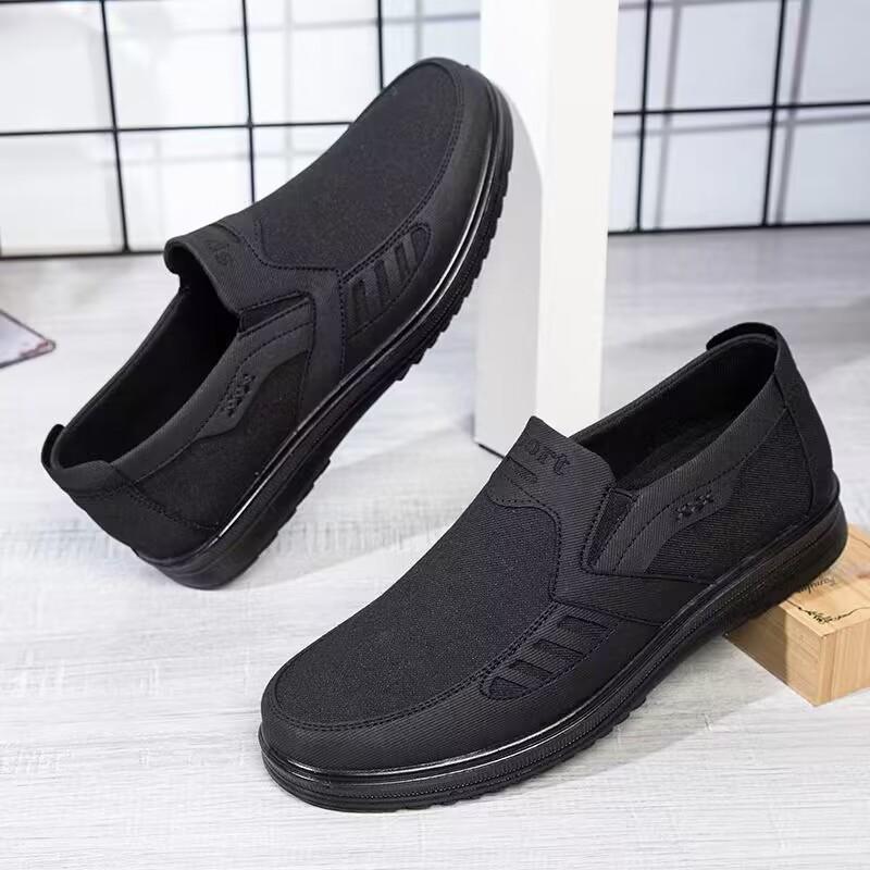 Cloth Shoes New Men's Shoes Spring and Autumn Single Shoes Casual Versatile Non-slip Soft Sole One Pedal Middle-aged and Elderly